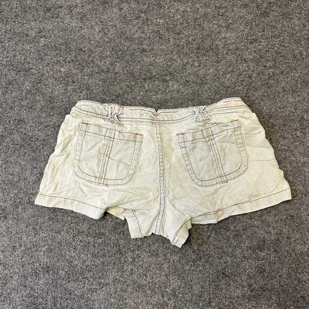 Deb Jeans Shorts Womens Size 13 Light Wash Ramie Cotton Blend Low Rise Y2K Mini